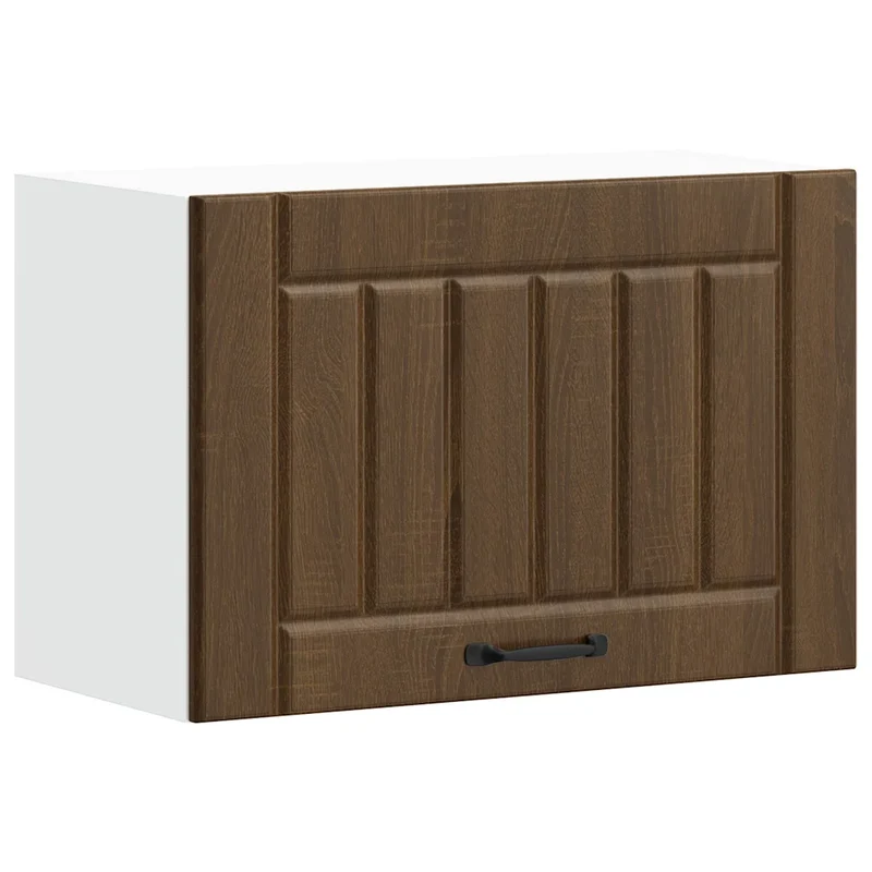 Armoire murale de cuisine design moderne avec portes en verre 60 x 31 x 40 cm en bois d'ingénierie chêne marron 02_0050189