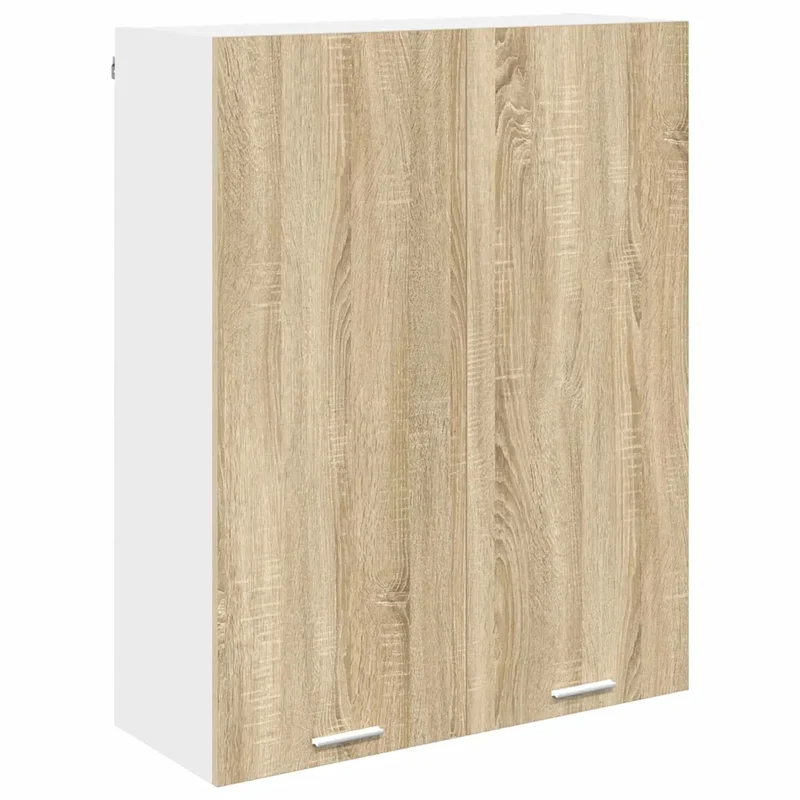 Armoire suspendue 80 x 31 x 100 cm grande capacité de rangement style contemporain en bois d'ingénierie chêne sonoma 02_0053403
