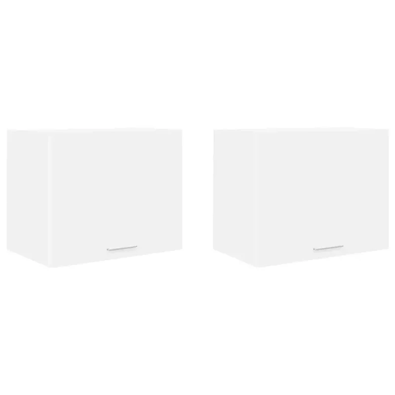 Lot de 2 armoires suspendues 50 x 31 x 40 cm grand espace de stockage moderne intérieur en bois d'ingénierie blanc 02_0053194