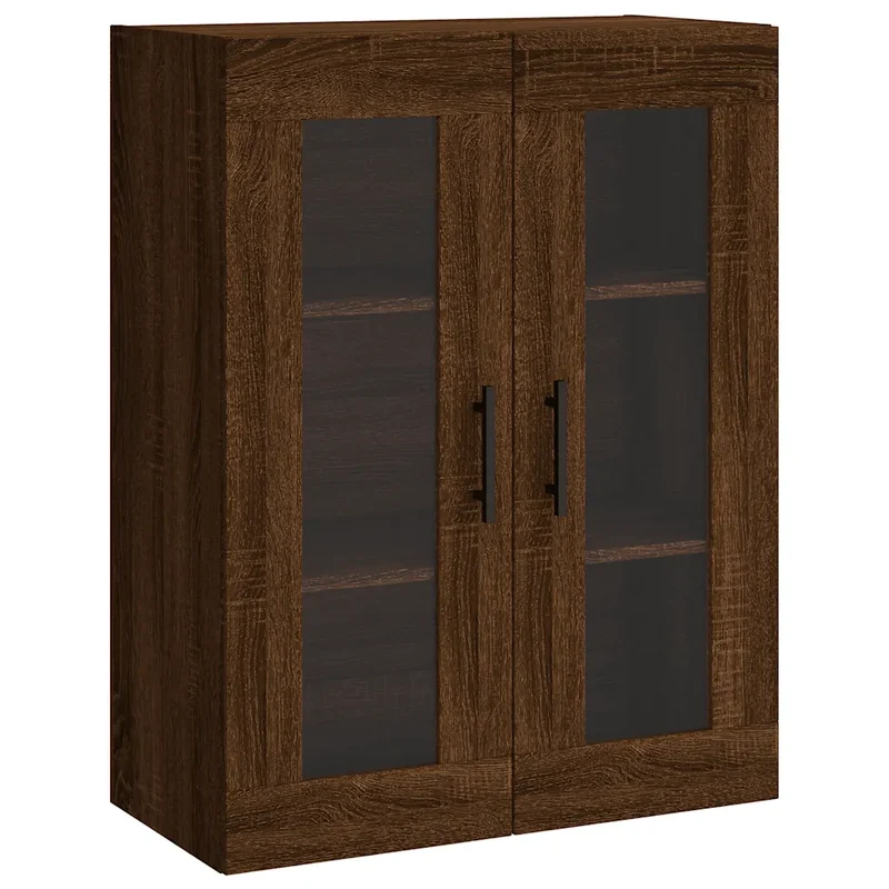 Armoire murale élégante grande capacité rangement 69 x 34 x 90 cm en bois d'ingénierie chêne marron 02_0048646