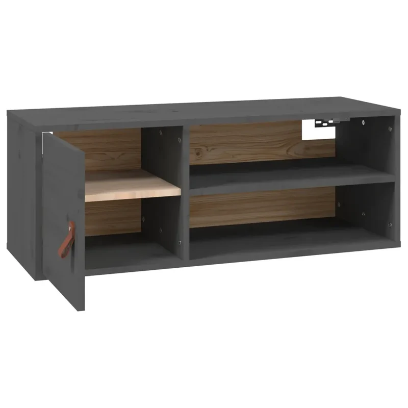 Armoire murale 80 x 30 x 30 cm espace ample de rangement style rustique en bois de pin gris 02_0048386