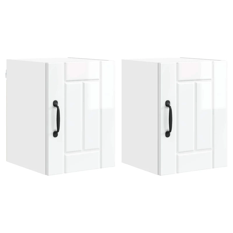 Lot de 2 armoires murales de cuisine moderne fonctionnelles 30 x 31 x 40 cm en bois d'ingénierie blanc 02_0053892