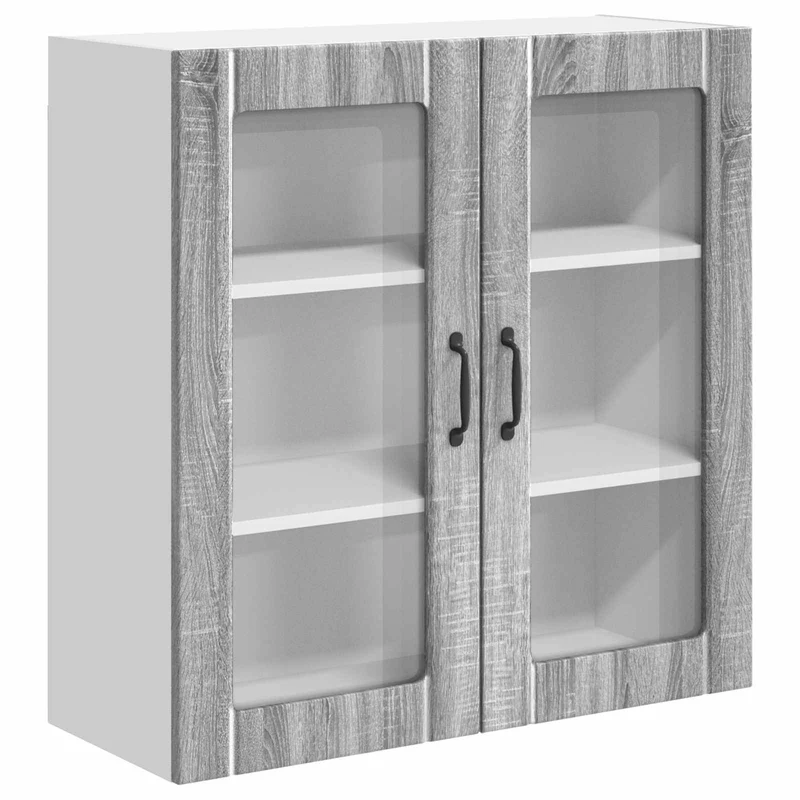Armoire de cuisine moderne fonctionnelle rangement pratique 80 x 31 x 80 cm en bois d'ingénierie gris sonoma 02_0054088