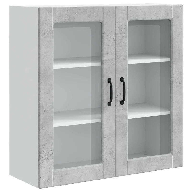 Armoire de cuisine moderne murale rangement pratique 80 x 31 x 80 cm en bois d'ingénierie gris béton 02_0054411