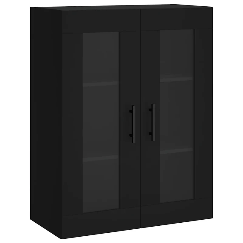 Armoire murale élégante rangement pratique 69,5 x 34 x 90 cm en bois noir 02_0048642