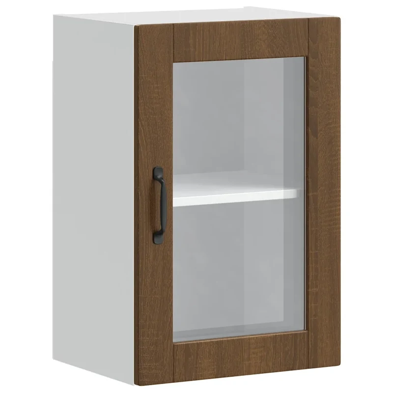 Armoire murale de cuisine design fonctionnelle 40 x 31 x 60 cm en bois d'ingénierie chêne marron 02_0050319