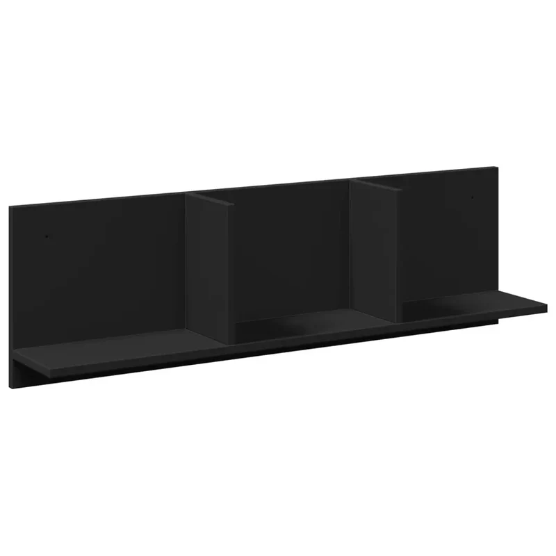 Armoire murale flottante pratique rangement 100 x 16,5 x 30 cm en bois d'ingénierie noir 02_0050587