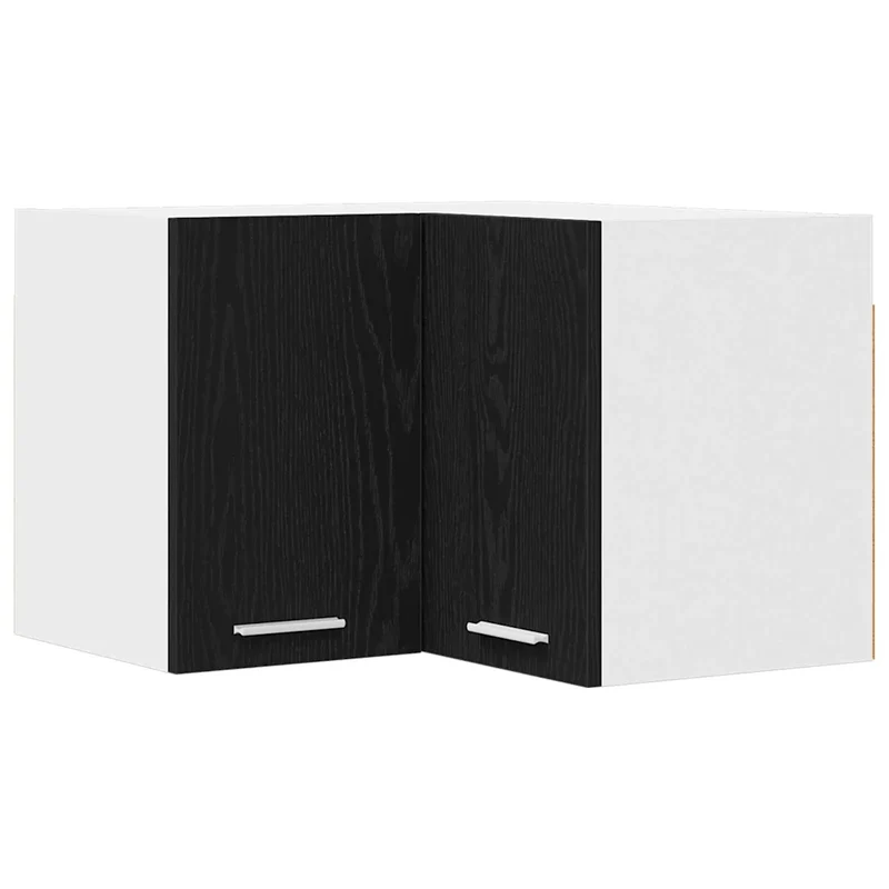 Armoire suspendue moderne cuisine design épuré 57 x 57 x 40 cm en bois d'ingénierie noir 02_0053234