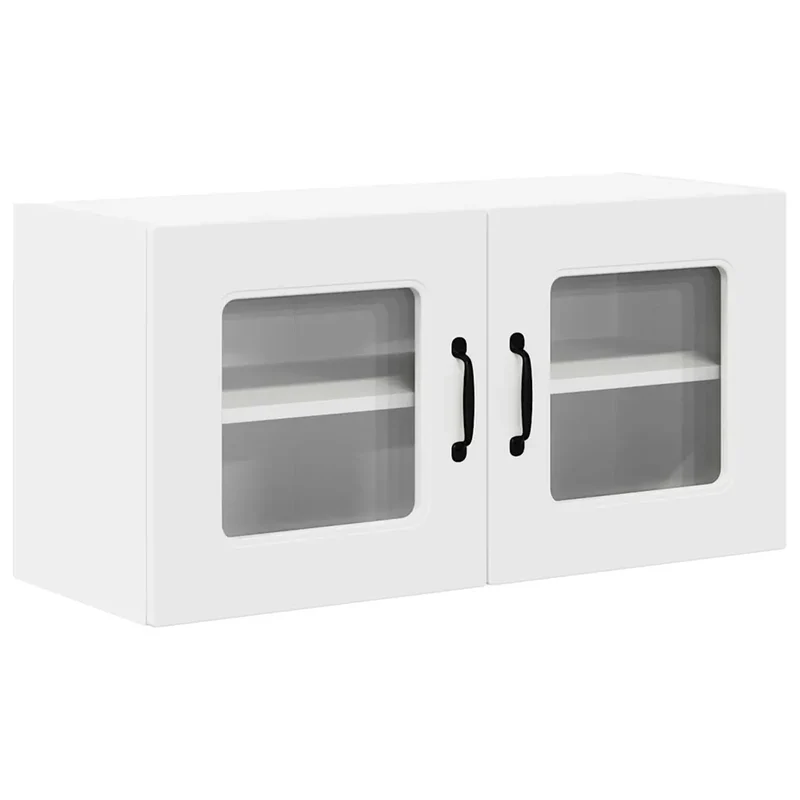 Armoire de cuisine rectangulaire avec grand espace de rangement design moderne 80 x 31 x 40 cm en bois blanc 02_0053623