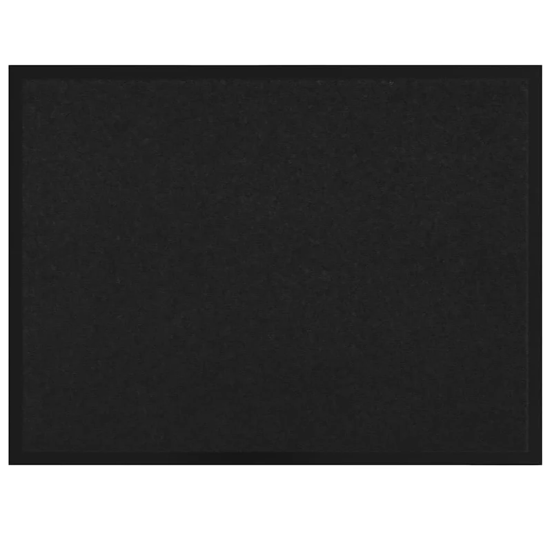Tapis de porte antidérapant 80 x 60 x 1.2 cm confort moderne entrée couloir en teddy noir 02_0058997