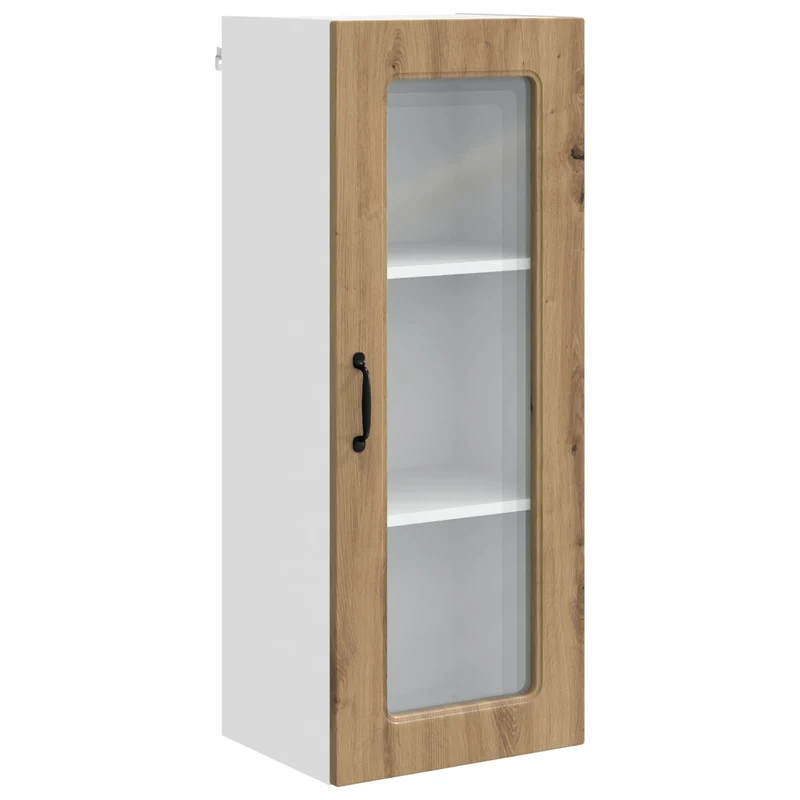Armoire de cuisine rectangulaire moderne 40 x 31 x 100 cm espace de rangement pratique style épuré en bois d'ingénierie chêne artisanal 02_0053782