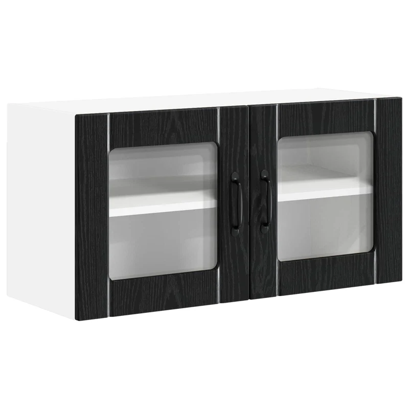 Armoire de cuisine moderne fonctionnelle rangement pratique 80 x 31 x 40 cm en bois d'ingénierie noir 02_0053965