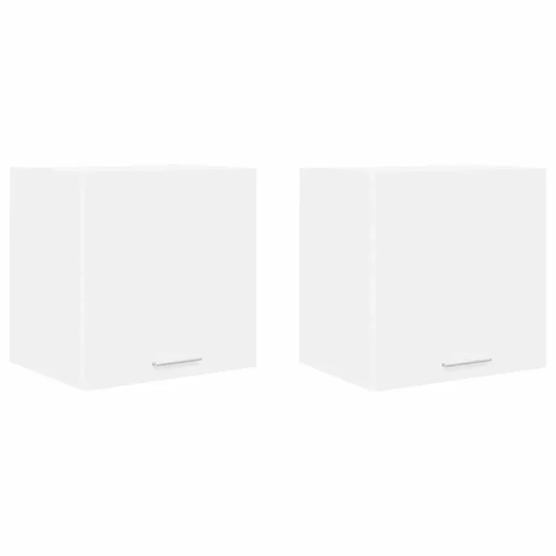 Lot de 2 armoires suspendues modernes avec grand espace de stockage 40 x 31 x 40 cm en bois d'ingénierie blanc 02_0053178