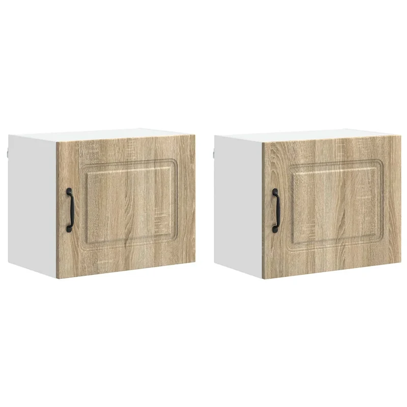 Lot de 2 armoires murales de cuisine moderne fonctionnelles 50 x 31 x 40 cm en bois d'ingénierie chêne sonoma 02_0053578
