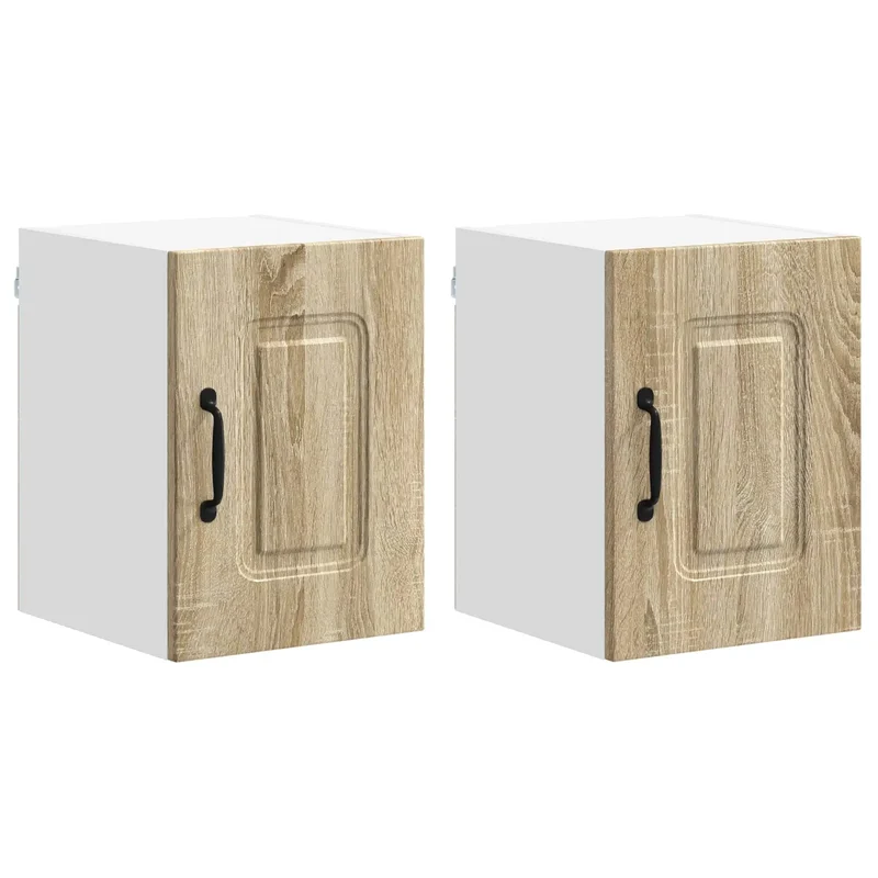 Lot de 2 armoires de cuisine moderne espace de rangement pratique 30 x 31 x 40 cm en bois d'ingénierie chêne sonoma 02_0053538