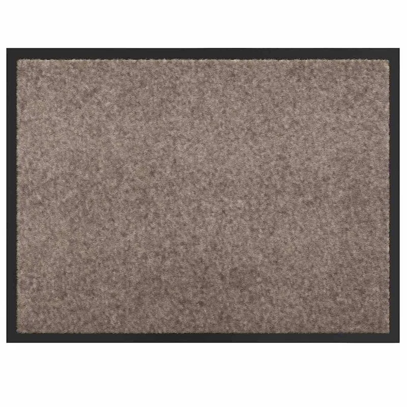 Tapis de porte rectangulaire absorbant anti-fatigue 80 x 60 x 1.2 cm en tissu teddy beige 02_0059000