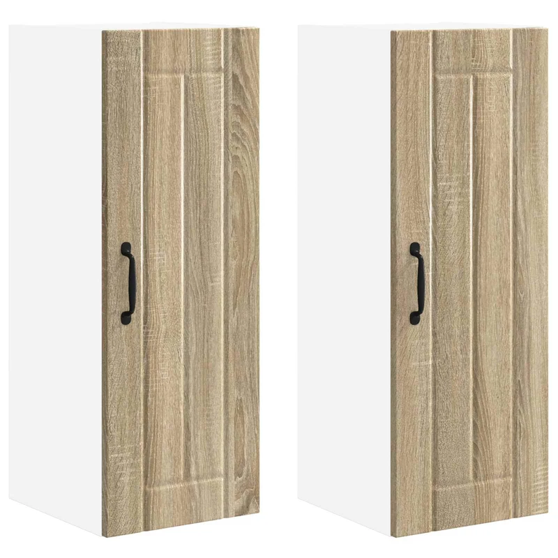 Lot de 2 armoires de cuisine modernes rangement pratique 30 x 31 x 80 cm en bois d'ingénierie chêne sonoma 02_0054028