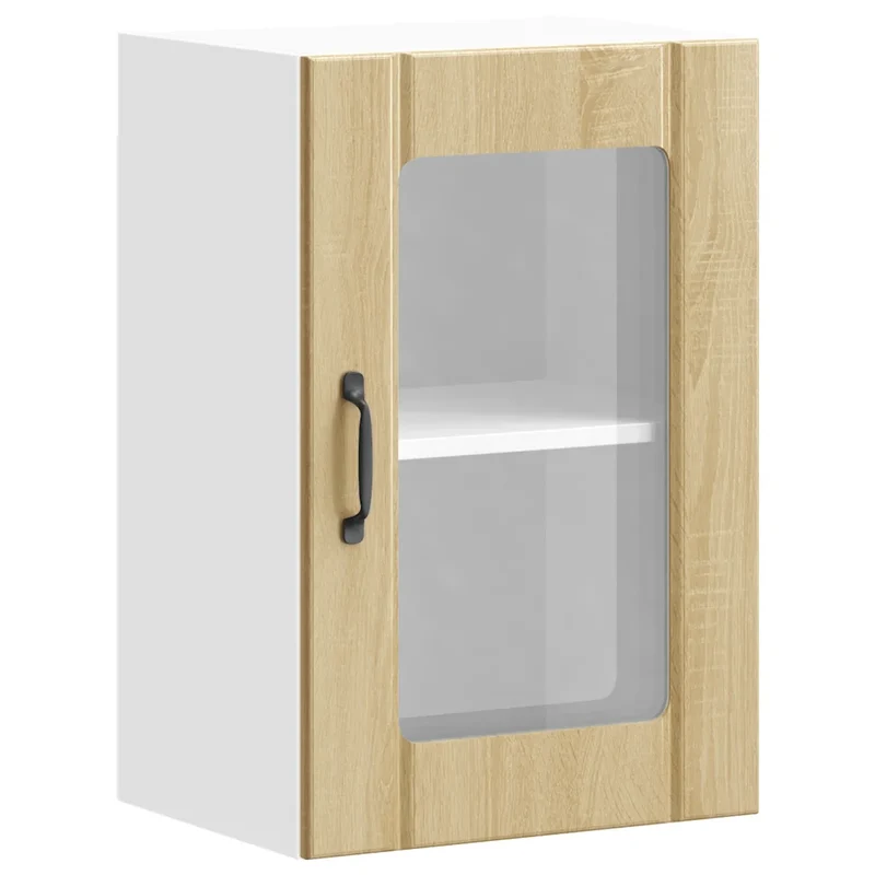 Armoire murale de cuisine avec porte en verre 40 x 31 x 60 cm pratique design chêne sonoma 02_0050125
