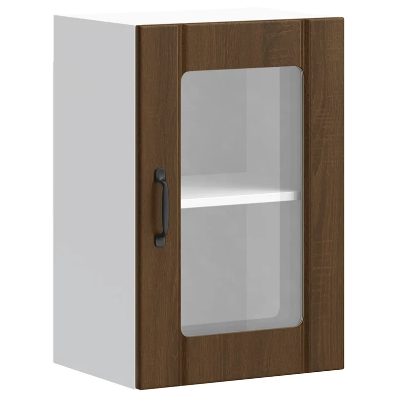 Armoire murale de cuisine design pratique gain de place 40 x 31 x 60 cm en bois d'ingénierie chêne marron 02_0050129