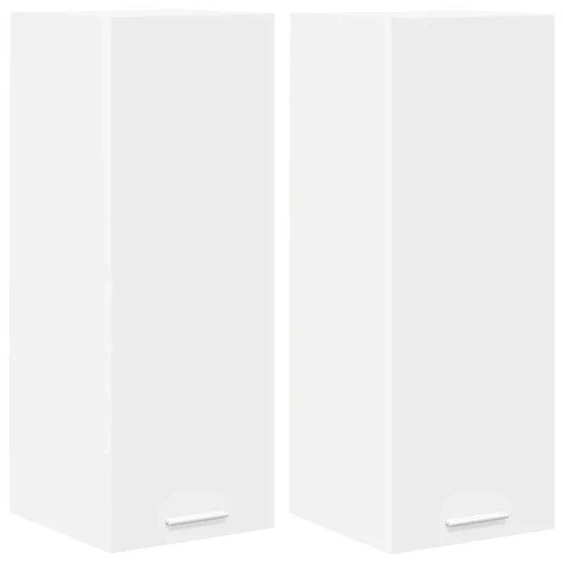 Lot de 2 armoires suspendues modernes avec grand espace de rangement 30 x 31 x 80 cm en bois d'ingénierie blanc 02_0053282