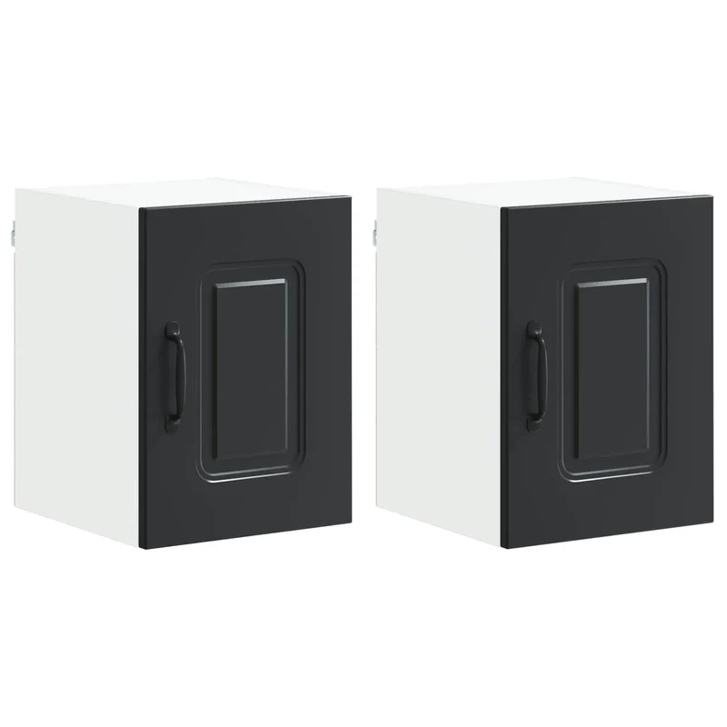 Lot de 2 armoires de cuisine modernes fonctionnelles murales 30 x 31 x 40 cm en bois noir 02_0053536