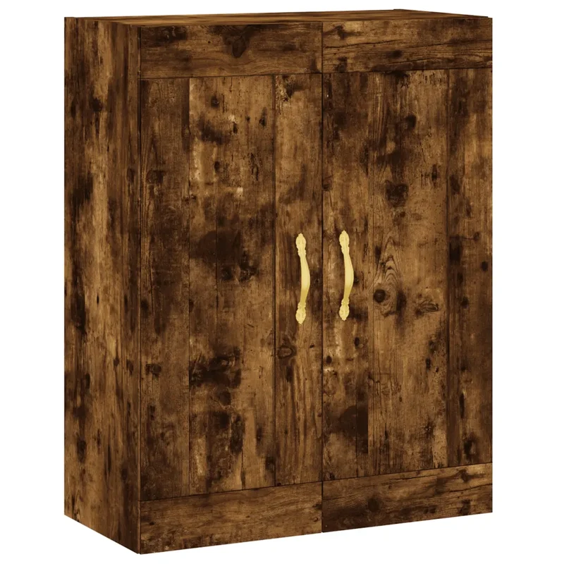 Armoire murale design intemporel 69,5 x 34 x 90 cm grand espace rangement en bois d'ingénierie chêne fumé 02_0049308
