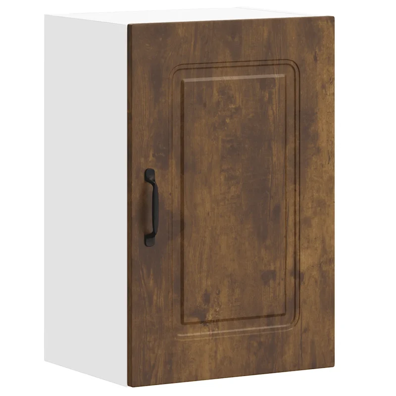 Armoire murale de cuisine moderne espace rangement 40 x 31 x 60 cm en bois d'ingénierie chêne fumé 02_0049975