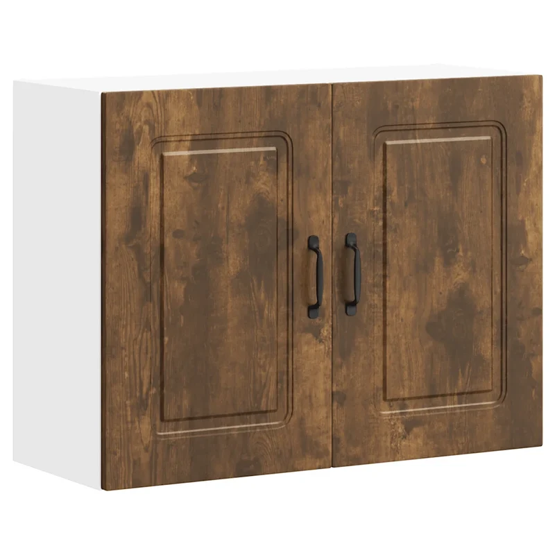 Armoire murale de cuisine Klamar 80 x 31 x 60 cm grand espace de rangement design moderne en bois d'ingénierie chêne fumé 02_0049997