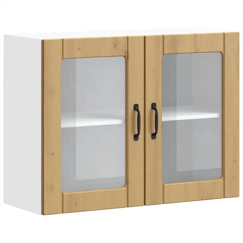 Armoire murale de cuisine design optimisé rangement 80 x 31 x 60 cm en bois d'ingénierie chêne artisanal 02_0050201