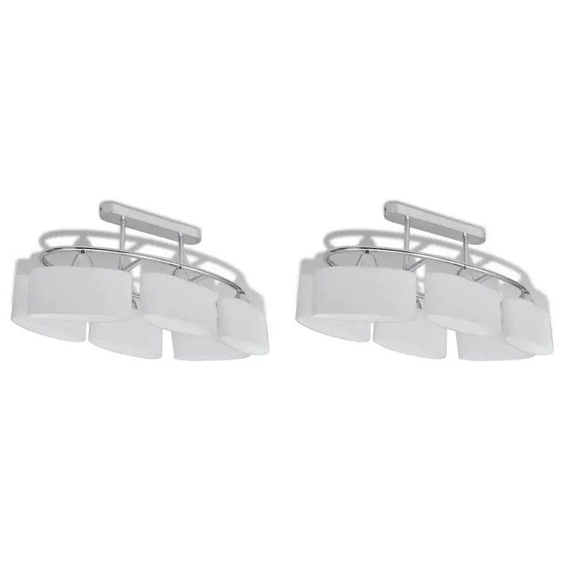 Lot de 2 plafonniers design moderne ellipsoïdal 55 x 25 x 27 cm en métal chromé 02_0046389
