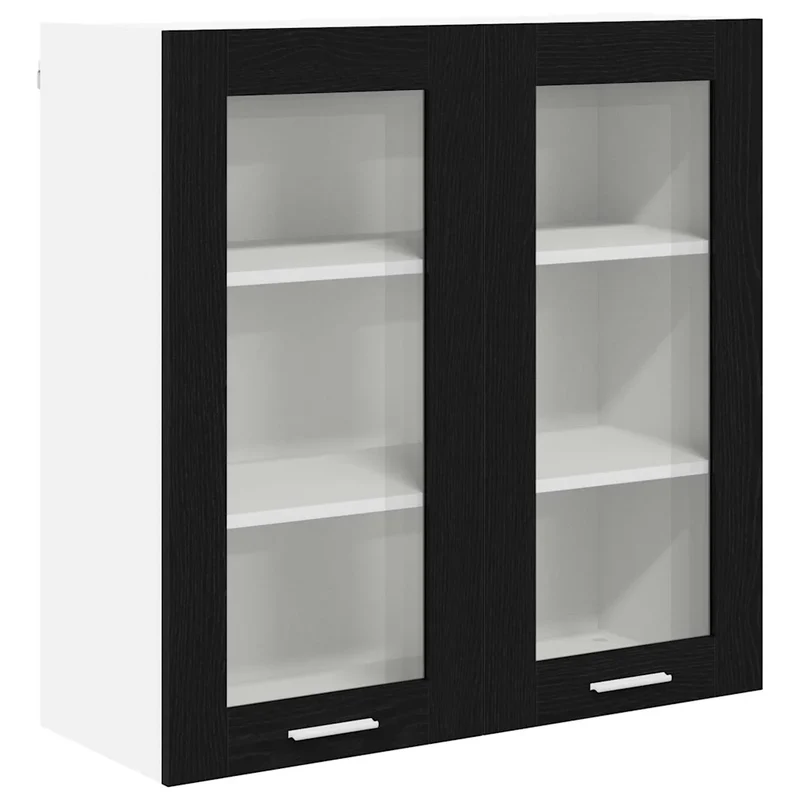 Armoire suspendue moderne espace de rangement 80 x 31 x 80 cm en bois d'ingénierie chêne noir 02_0053362