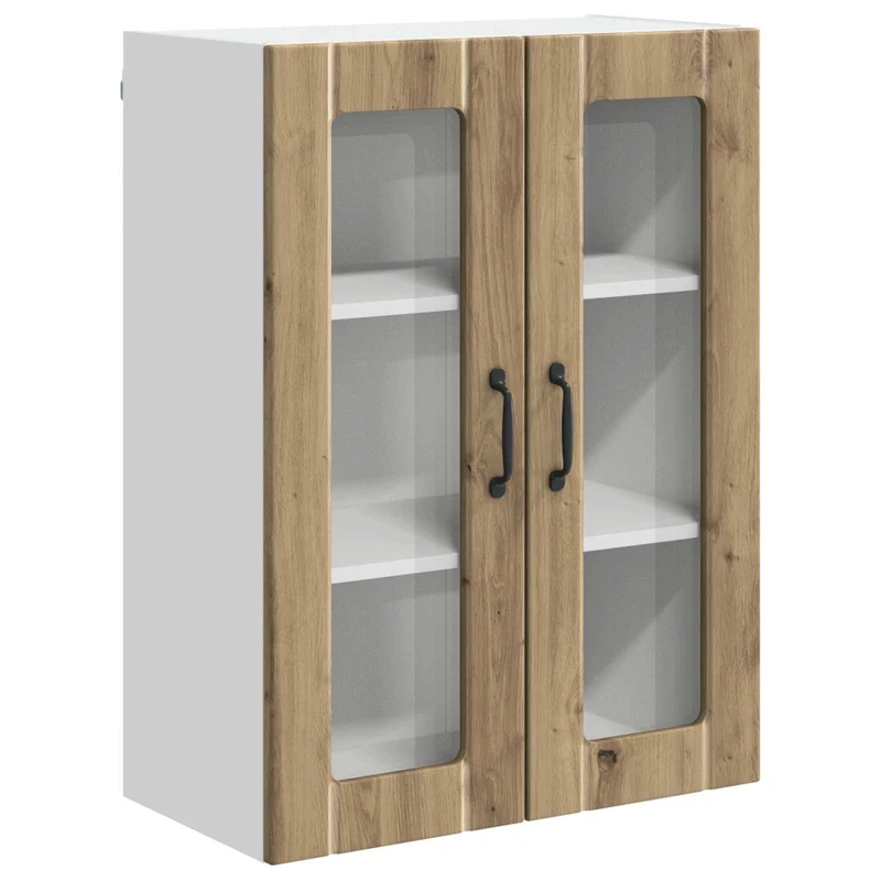 Armoire de cuisine rectangulaire moderne rangement pratique 60 x 31 x 80 cm en bois d'ingénierie chêne artisanal 02_0054111