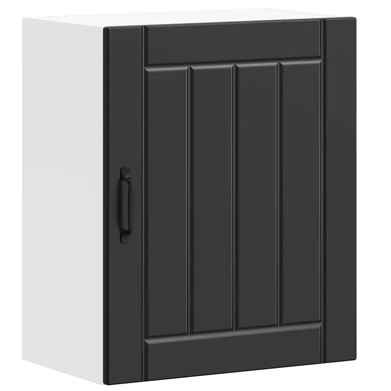 Armoire murale de cuisine Lucca design moderne 50 x 31 x 60 cm rangement optimisé en bois d'ingénierie noir 02_0050153