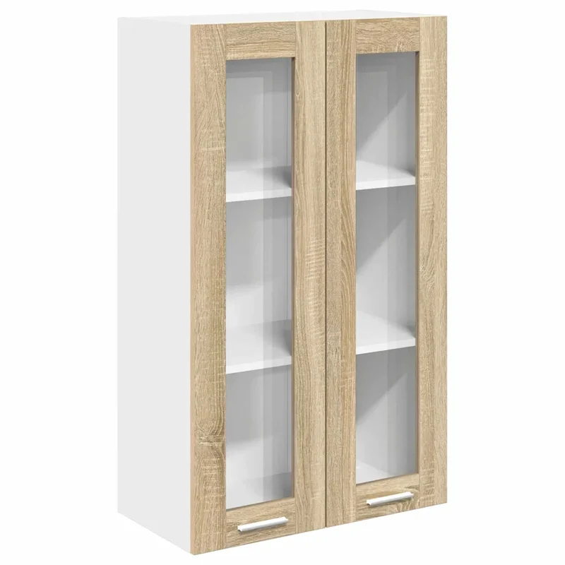 Armoire suspendue moderne avec 2 portes de rangement 60 x 31 x 100 cm en bois d'ingénierie chêne sonoma 02_0053427