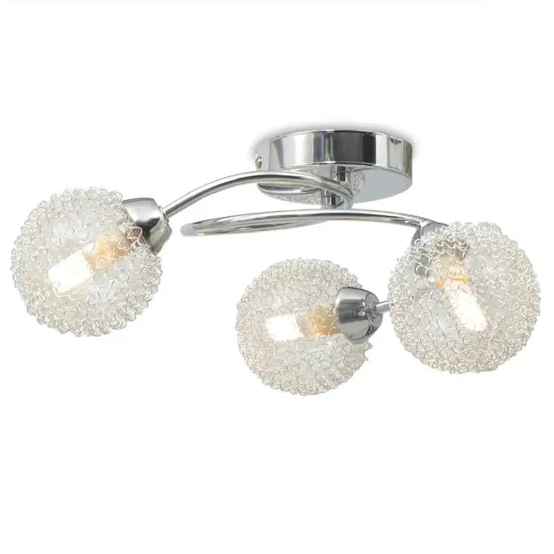 Plafonnier moderne élégant avec 3 ampoules LED 33 x 28 x 16 cm en métal blanc 02_0045963