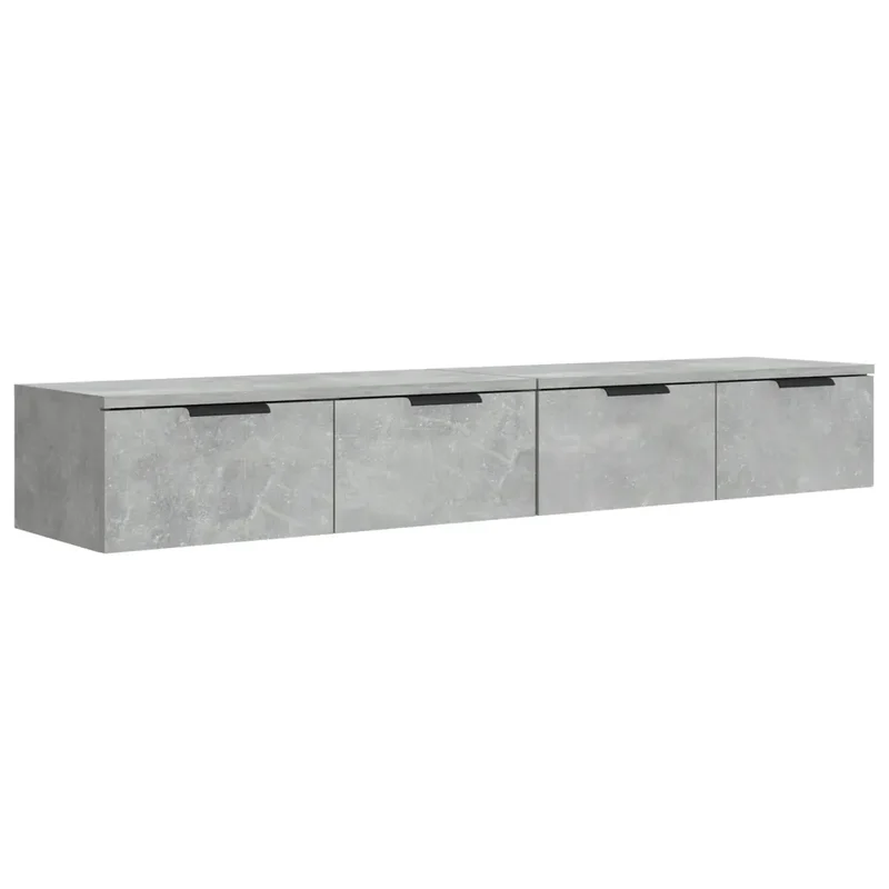 Lot de 2 armoires murales design classique rangement maximal 68 x 30 x 20 cm en bois d'ingénierie gris béton 02_0055225