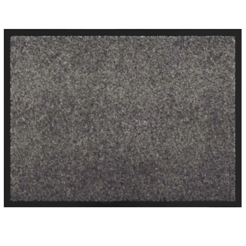 Tapis de porte rectangulaire absorbant design moderne 60 x 40 x 1.2 cm en teddy gris clair 02_0059003