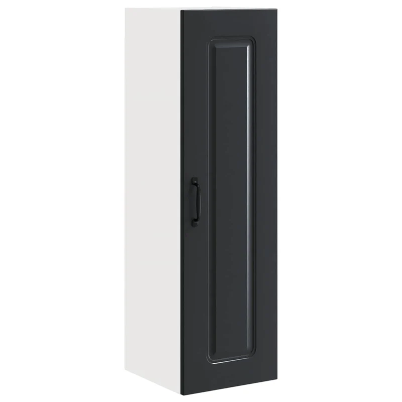Armoire de cuisine moderne rectangulaire avec grand espace de stockage 30 x 31 x 100 cm en bois d'ingénierie noir 02_0053784