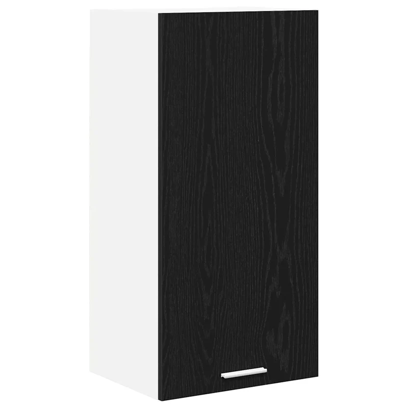 Armoire suspendue moderne fonctionnelle rangement 40 x 31 x 80 cm en bois d'ingénierie noir 02_0053298