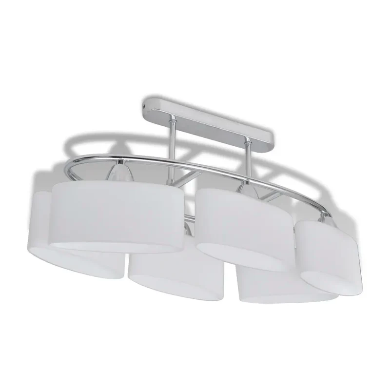 Plafonnier moderne design contemporain 55 x 25 x 27 cm pour 6 ampoules E14 finition chromée 02_0046241