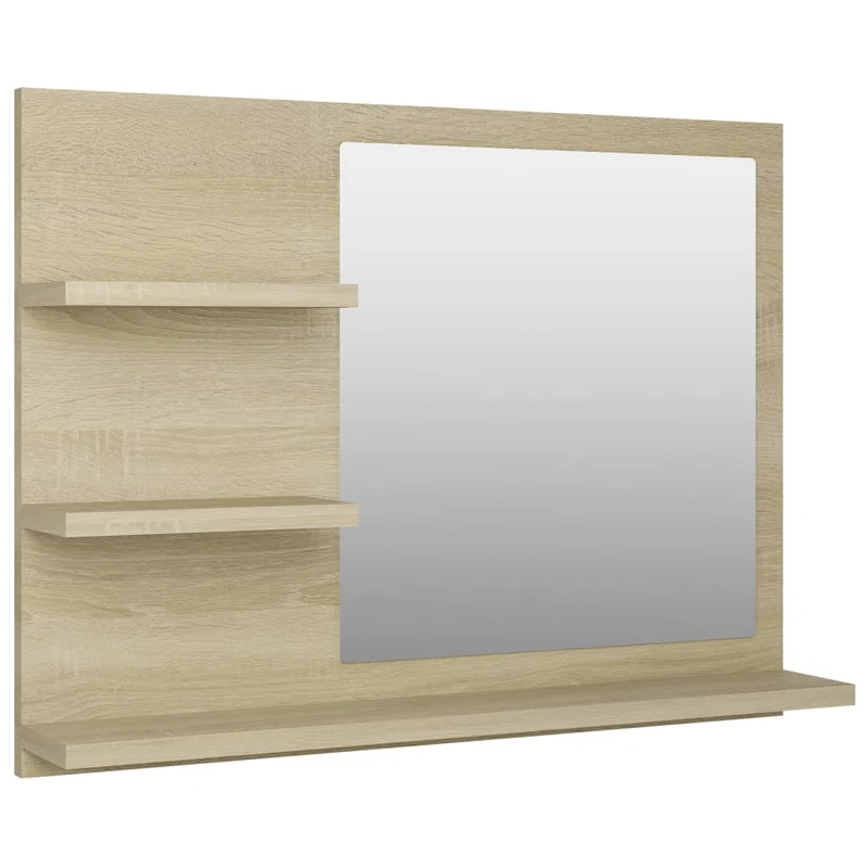 Miroir de salle de bain chêne sonoma 60x10,5x45 cm aggloméré 02_0006924