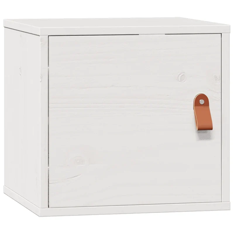 Armoire murale moderne en bois de pin massif 31,5 x 30 x 30 cm design rustique fonction rangement en blanc 02_0048363