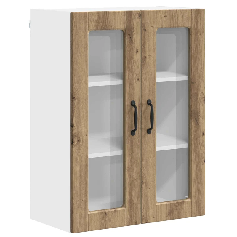 Armoire de cuisine moderne murale 60 x 31 x 80 cm avec rangement pratique style contemporain en bois d'ingénierie chêne artisanal 02_0054437