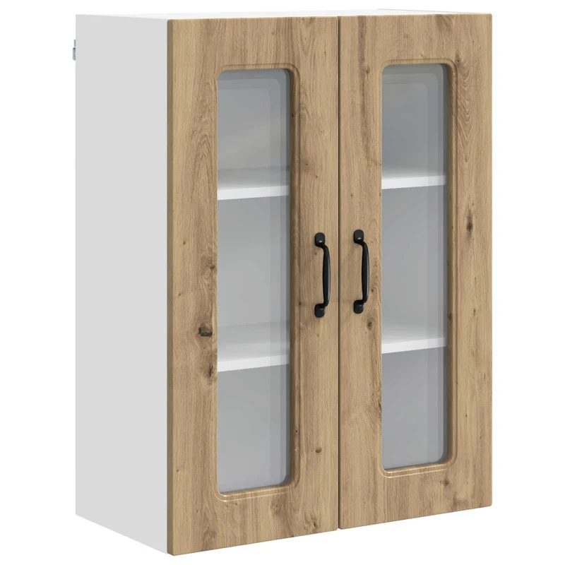 Armoire de cuisine rectangulaire moderne rangement spacieux 60 x 31 x 80 cm en bois d'ingénierie chêne artisanal 02_0053772