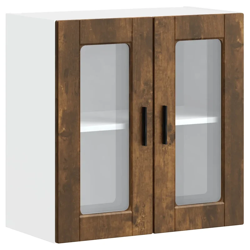 Armoire murale de cuisine optimisée design moderne 60 x 31 x 60 cm en bois chêne fumé 02_0050427