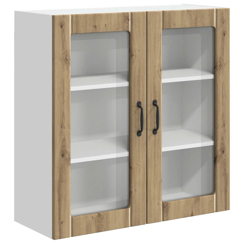 Armoire de cuisine rectangulaire moderne avec rangement pratique 80 x 31 x 80 cm en bois d'ingénierie chêne artisanal 02_0054091