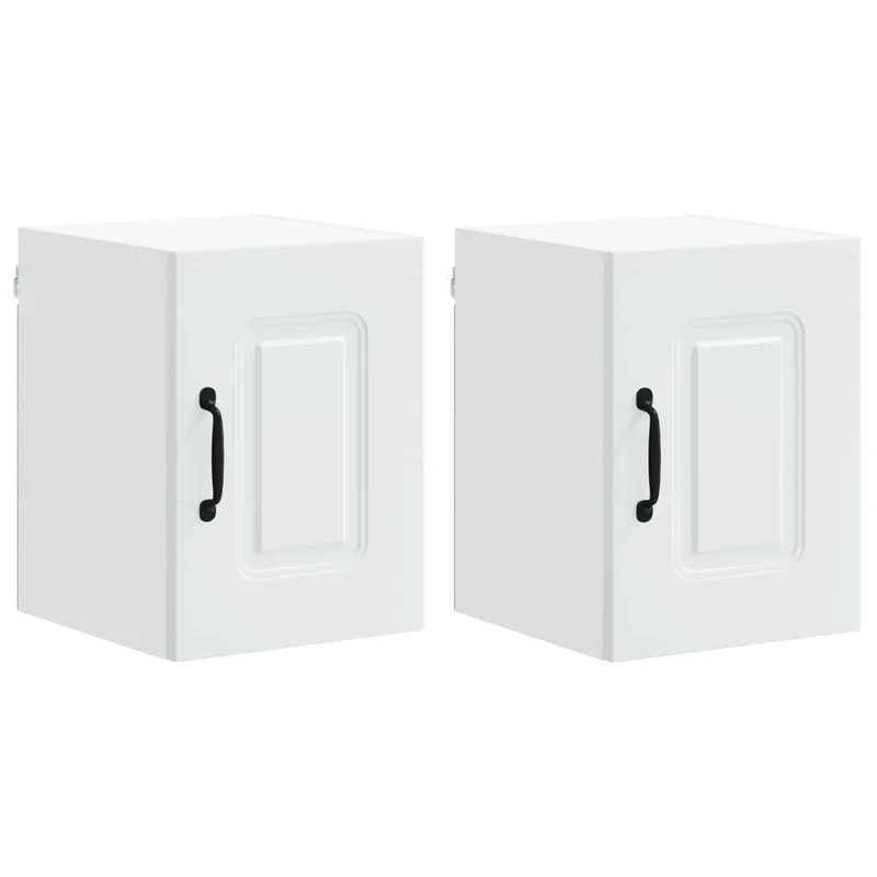 Lot de 2 armoires de cuisine modernes rangement pratique 30 x 31 x 40 cm en bois d'ingénierie blanc 02_0053534