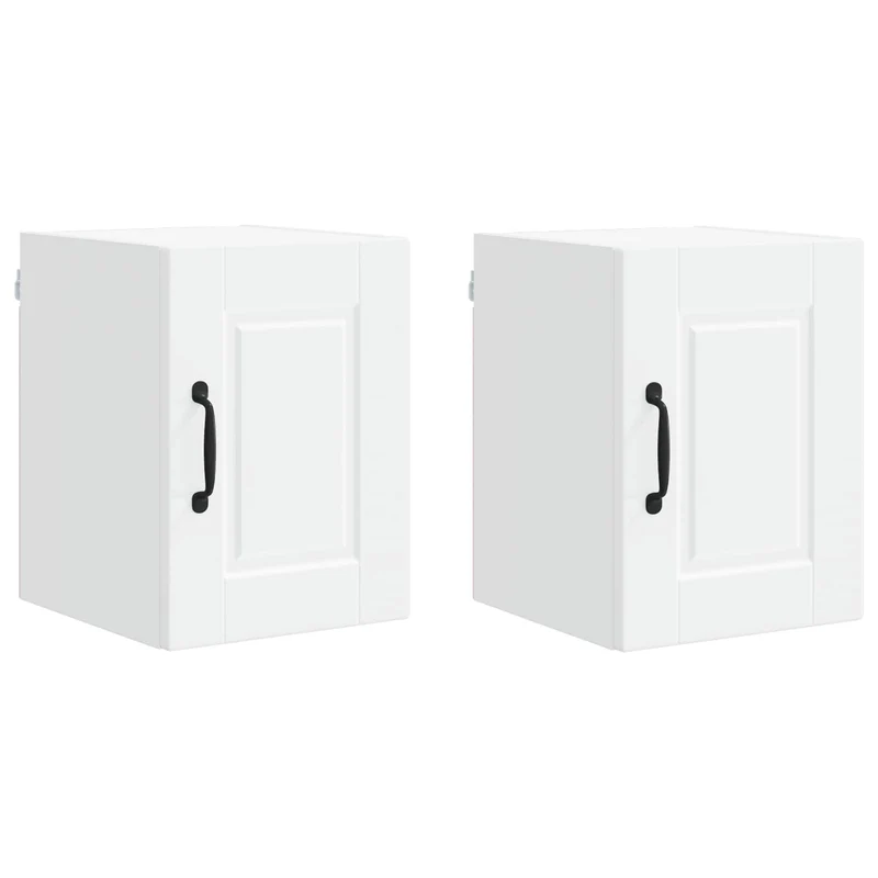 Lot de 2 armoires de cuisine murales modernes rangement pratique 30 x 31 x 40 cm en bois d'ingénierie blanc 02_0054202