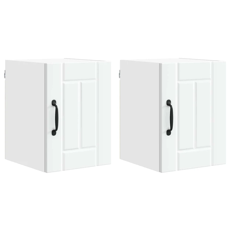 Lot de 2 armoires de cuisine modernes pratiques rangement 30 x 31 x 40 cm en bois d'ingénierie blanc 02_0053884