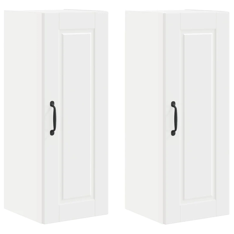 Lot de 2 armoires murales de cuisine modernes 30 x 31 x 80 cm en bois d'ingénierie blanc 02_0054350